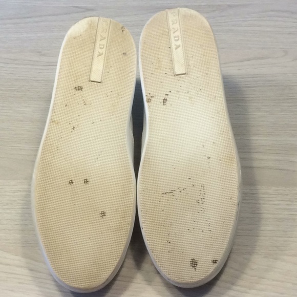 Prada Lips Appliqued Leather Slip On Sneaker- 37.5 - Picture 13 of 16